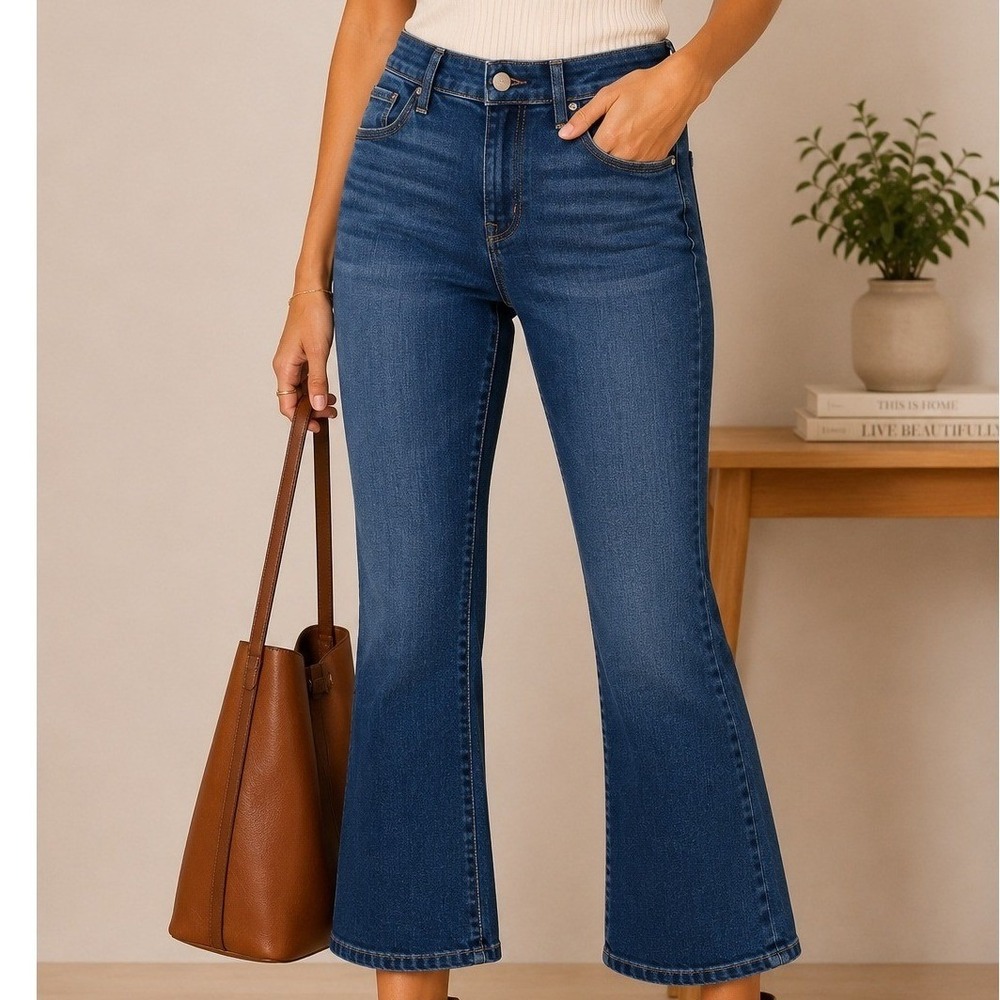 Gap 1969 Sexy Boot Jeans Womens 26p Dark Wash Blue Mid Rise Petite Bootcut Denim